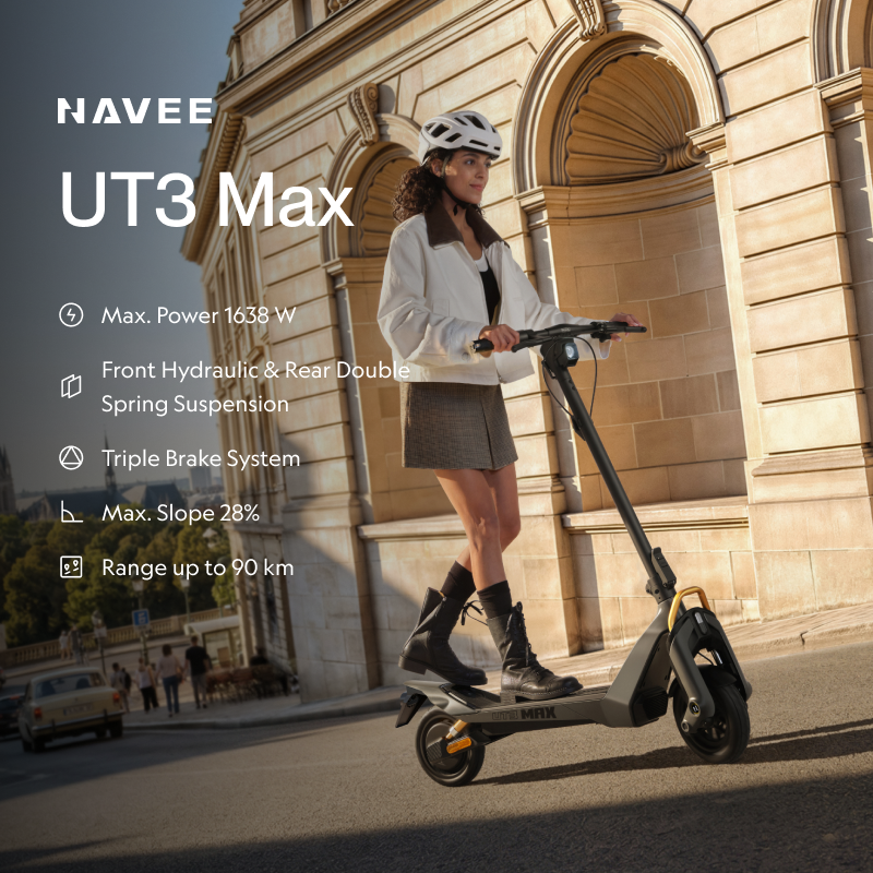 NAVEE UT3 Max : 1638 W, 90 km annoncés et nouvelle référence à suivre en 2026